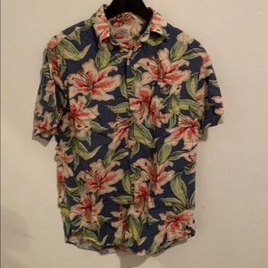 Faherty Linen/Rayon Aloha Print Button Down Shirt